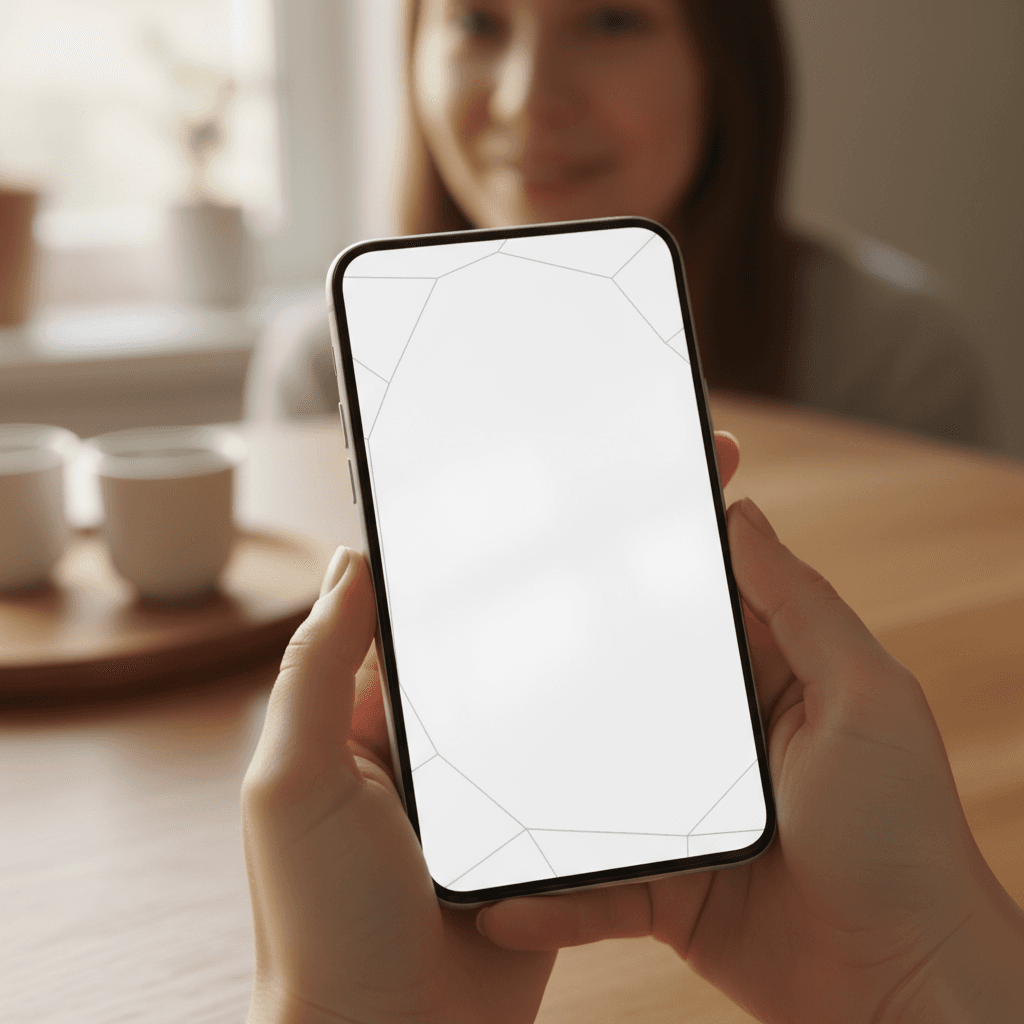 Professional's hand holding mobile phone ready to assist